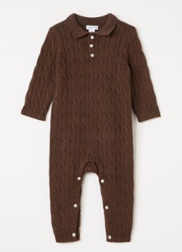 Ralph Lauren Meisjes Kabelgebreid babypak in de kleur Bruin, maat: 6M=68