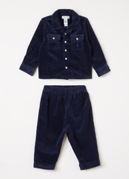 Ralph Lauren Jongens Set van overhemd met broek 2-delig in de kleur Donkerblauw, maat: 6M=68