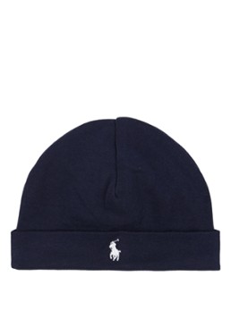 Ralph Lauren Meisjes Babymuts met logo in de kleur Donkerblauw, maat: 1SIZE
