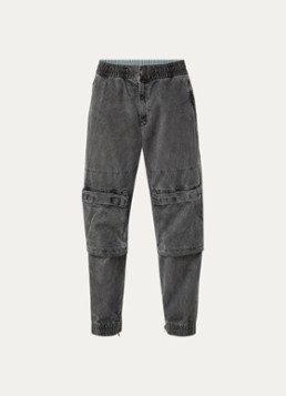 Diesel Heren P-Beeck tapered fit cargobroek met verwassen afwerking in de kleur Middengrijs