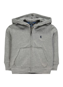 Ralph Lauren Jongens Sweatvest met logoborduring in de kleur Grijsmele, maat: 86