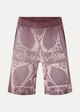 Diesel Heren P-Warky straight fit korte joggingbroek met print en steekzakken in de kleur Oudroze