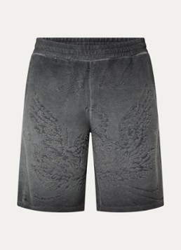 Diesel Heren P-Crowde loose fit korte joggingbroek met print in de kleur Donkergrijs