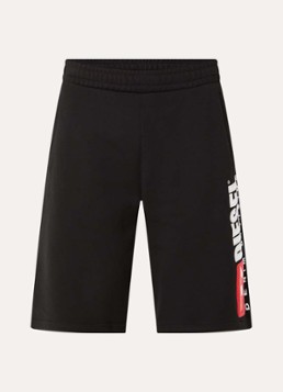 Diesel Heren P-Crow loose fit korte joggingbroek met logoborduring in de kleur Zwart
