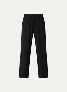 Diesel Heren P-Theck-Pgbs wide fit broek in linnenblend met steekzakken in de kleur Zwart