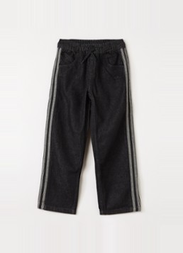 Adidas Jongens Firebird loose fit jeans met trekkoord in de kleur Zwart, maat: 128