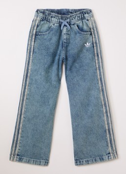 Adidas Dames Firebird loose fit jeans met streepprint in de kleur Indigo, maat: 152