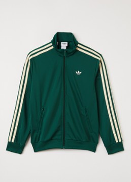 Adidas Jongens Sweatvest met logoborduring in de kleur Donkergroen, maat: 176