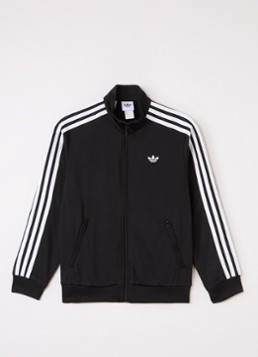 Adidas Jongens Firebird sweatvest met logoborduring in de kleur Zwart, maat: 152