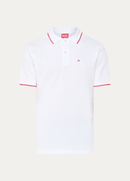 Diesel Heren T-Ferry regular fit polo van piqué katoen in de kleur Wit