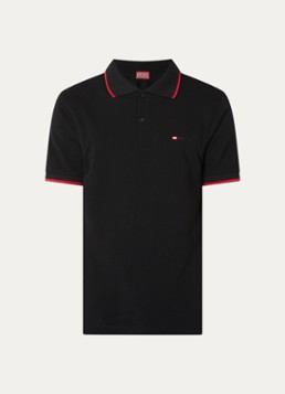 Diesel Heren T-Ferry regular fit polo met logoborduring in de kleur Zwart