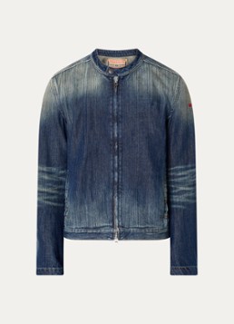 Diesel Heren D-Glory spijkerjas met verwassen afwerking in de kleur Indigo