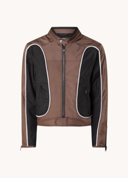 Diesel Heren Jack met logoborduring en ritszakken in de kleur Bruin