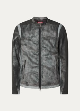 Diesel Heren J-Evert jack met print en ritszakken in de kleur Donkergroen