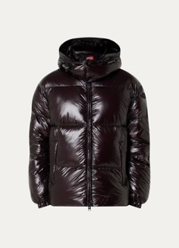 Diesel Heren W-ROLFYS-WRD-BKCP puffer jack met donsvulling en glanzende finish in de kleur Zwart