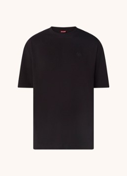 Diesel Heren T-Boggy-Megoval T-shirt met logoborduring in de kleur Zwart