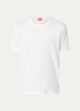 Diesel Heren T-Adjust-Slirs-R17 T-shirt met logo in de kleur Gebroken wit
