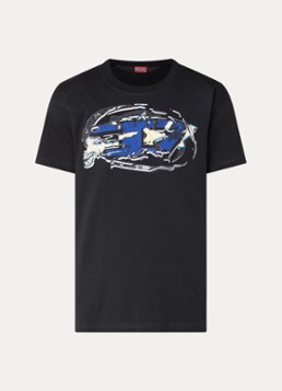 Diesel Heren T-Norm-T11 T-shirt met logoprint in de kleur Zwart