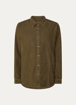 Diesel Heren S-Simply regular fit overhemd van corduroy in de kleur Mosgroen