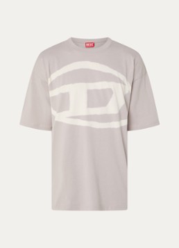 Diesel Heren T-Boxt-Bleach T-shirt met logoprint in de kleur Grijs