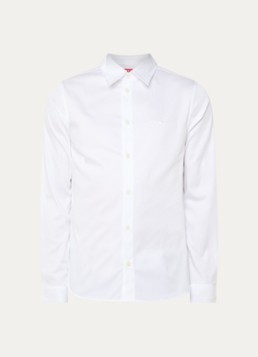 Diesel Heren S-Fitty-Qfav slim fit overhemd met logo in de kleur Wit