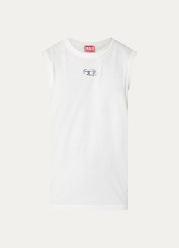 Diesel Heren T-Bisco-Iod tanktop met logo in de kleur Wit