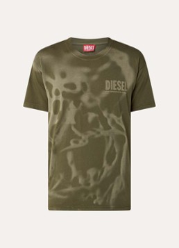 Diesel Heren T-Norm-V7 T-shirt met print en logo in de kleur Groen