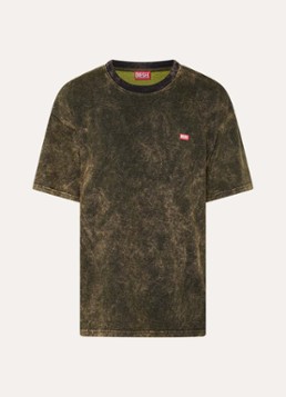 Diesel Heren T-Boxt-T4 T-shirt met verwassen afwerking in de kleur Legergroen