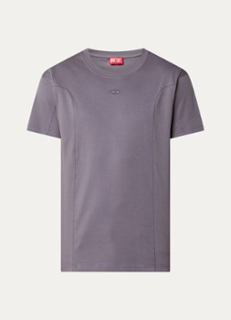 Diesel Heren T-Norm-Int T-shirt met logoborduring in de kleur Taupe