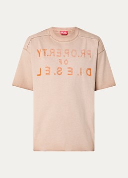 Diesel Heren T-Look T-shirt met print in de kleur Zand