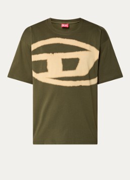 Diesel Heren T-Boxt-Bleach T-shirt met logoprint in de kleur Donkergroen