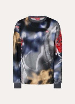 Diesel Heren T-Boxt-Ls-V4 longsleeve met print en logo in de kleur Antraciet