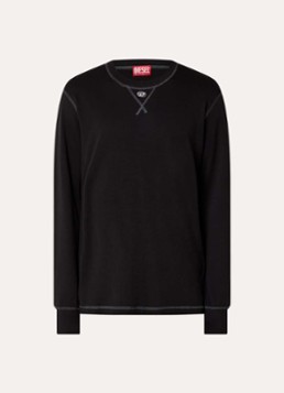 Diesel Heren T-Madjust-Ls-Tr longsleeve met logo in de kleur Zwart