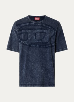 Diesel Heren T-Boxt-Den T-shirt met logoborduring in de kleur Donkerblauw