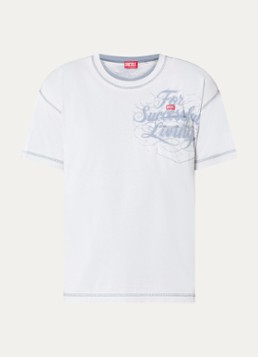 Diesel Heren T-Norm-Pocket T-shirt met print in de kleur Wit