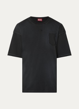 Diesel Heren T-Pock T-shirt met logoborduring in de kleur Zwart