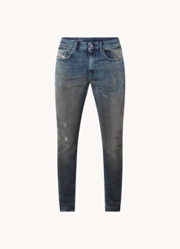 Diesel Heren 2019 D-Strukt skinny jeans met donkere wassing in de kleur Indigo