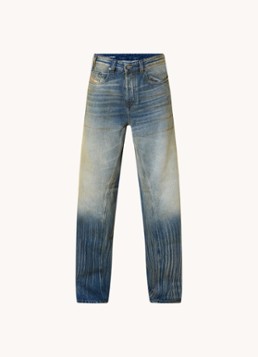 Diesel Heren 2001 D-Macro loose fit jeans met verwassen afwerking in de kleur Indigo