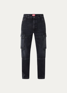 Diesel Heren D-Uty straight fit cargobroek van denim met steekzakken in de kleur Antraciet