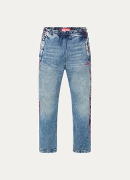 Diesel Heren D-Axfor-S tapered jeans met trekkoord en logoborduring in de kleur Indigo
