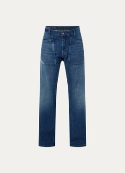 Diesel Heren D-zeta loose fit jeans met donkere wassing in de kleur Indigo