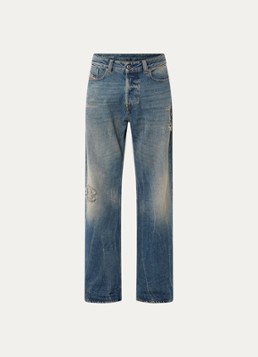 Diesel Heren 1980 D-Eeper straight leg jeans met lichte wassing in de kleur Indigo