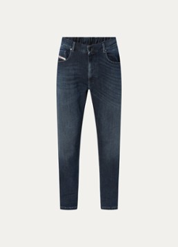Diesel Heren 2032 D-KROOLEY loose fit jeans met donkere wassing in de kleur Indigo