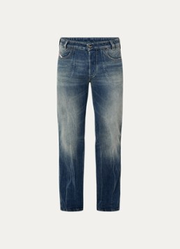 Diesel Heren 1985 Larkee-Arc straight leg jeans met medium wassing in de kleur Indigo