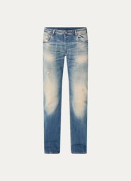 Diesel Heren 2007 Zatiny straight leg jeans met medium wassing in de kleur Indigo