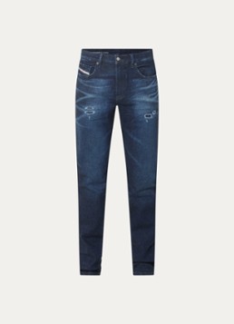 Diesel Heren 2019 D-strukt slim fit jeans met donkere wassing in de kleur Indigo