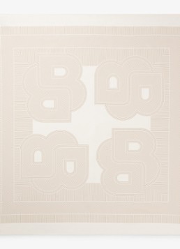 BOSS Dames In Italië vervaardigde sjaal van zijden twill met print in de kleur Light Beige-278 / Beige