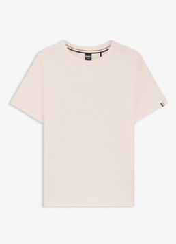 BOSS Dames Pyjamashirt van stretchkatoen met logoprint in de kleur Light/Pastel Pink-680 / Roze