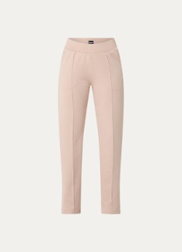 BOSS Dames High waist straight fit joggingbroek met steekzakken in de kleur Beige