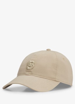 BOSS Dames Pet met logoborduring in de kleur Beige
